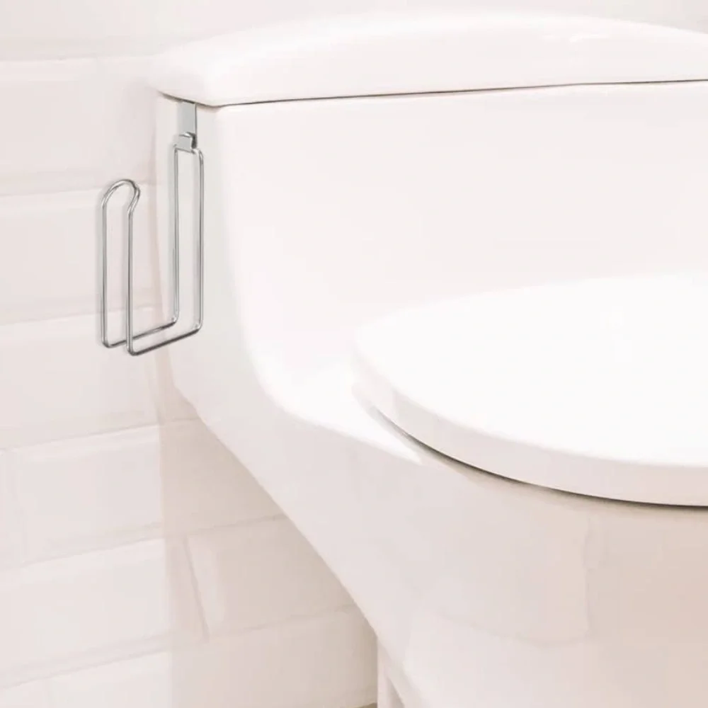 InterDesign Over the Tank Metal Toilet Paper Holder Bathroom Organizer